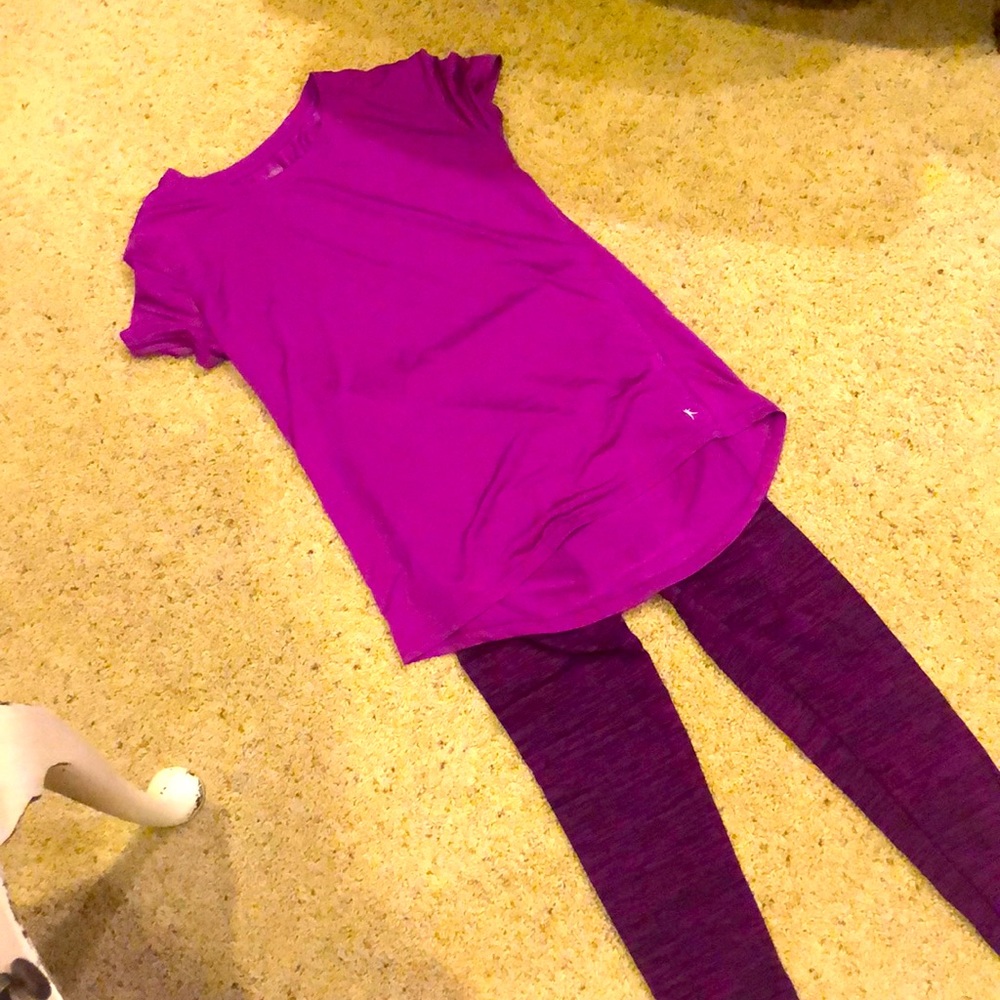 Legging and shirt set purple S/M legging with Size M shirt